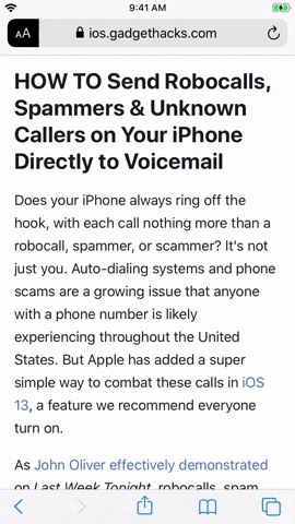 Force Safari to Automatically Show Reader View for Specific Websites on Your iPhone
