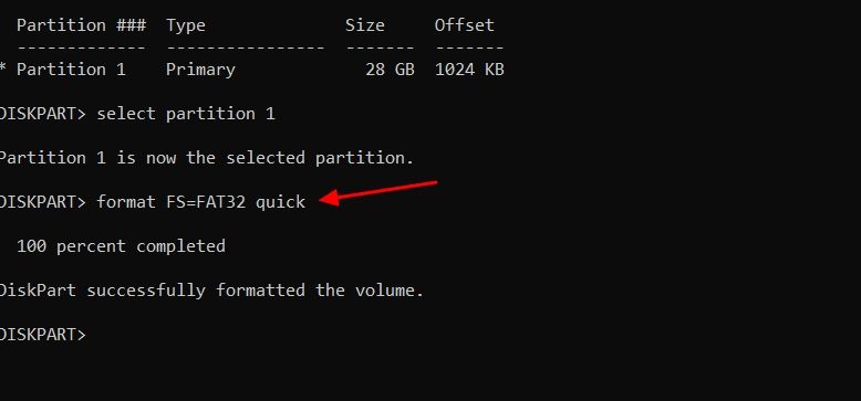 Format command in Command Prompt.