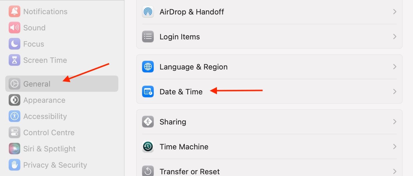 General Settings in macOS.