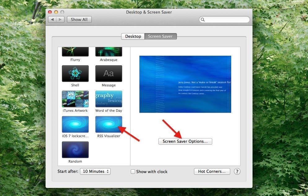 How to Get Apple's RSS Visualizer Back as a Screensaver in Mac OS X 10.8 & Higher