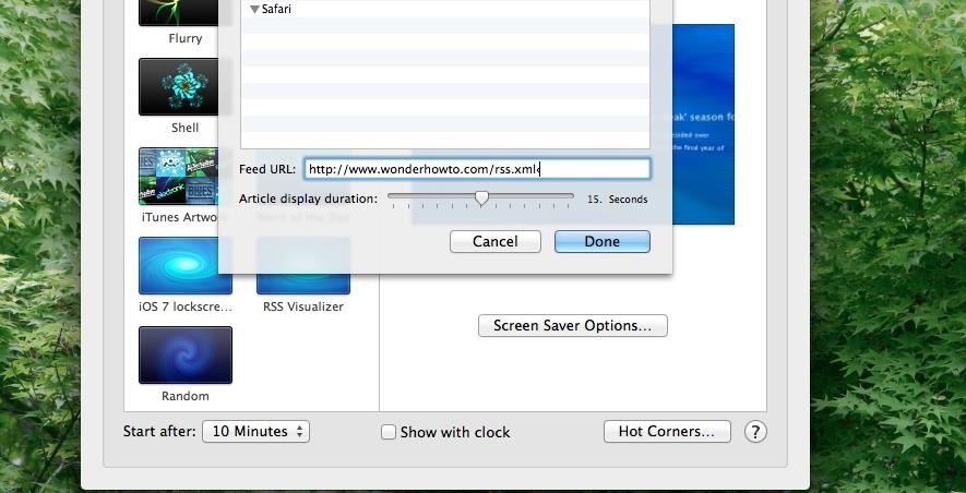 How to Get Apple's RSS Visualizer Back as a Screensaver in Mac OS X 10.8 & Higher