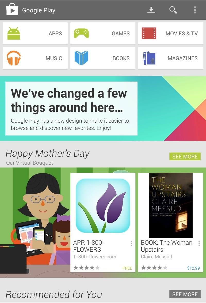 How to Get Google's Latest Play Store Redesign on Your Nexus 7 Tablet Right Now