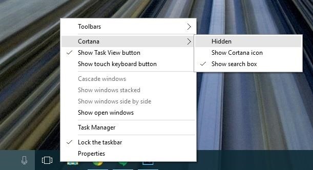 How to Get Rid of the Search Bar & Task View Button in the Taskbar on Windows 10