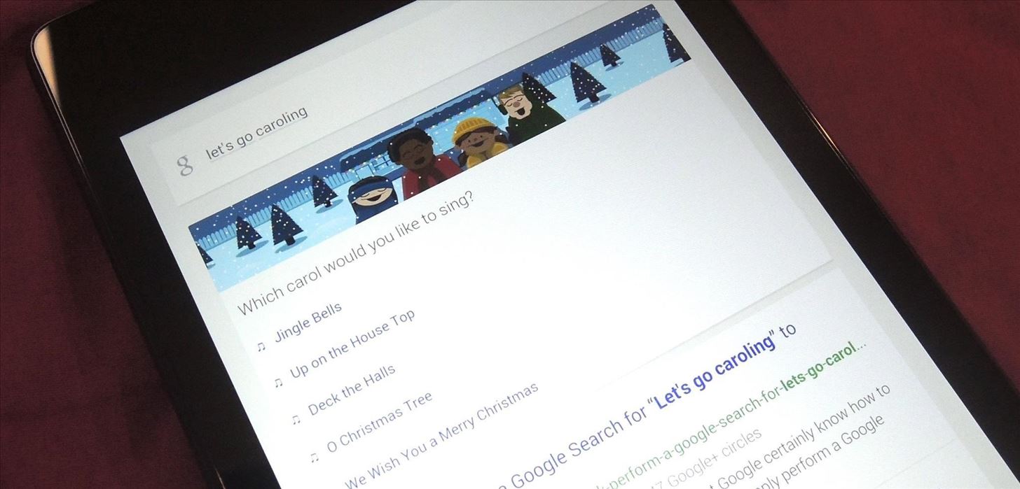 Go Caroling with Google Now's Christmas Song Karaoke Cheat Sheet for Android