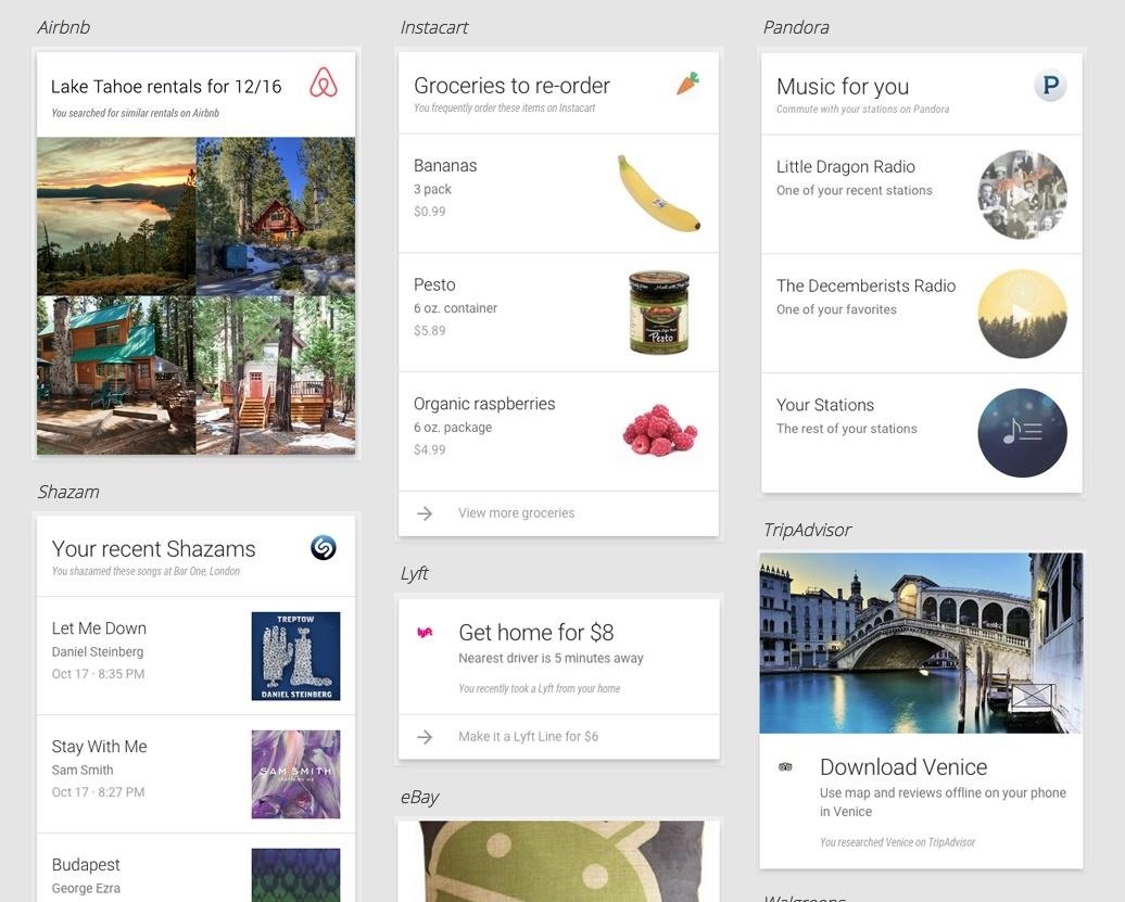 Google Now Adds Cards for Lots of Third-Party Apps