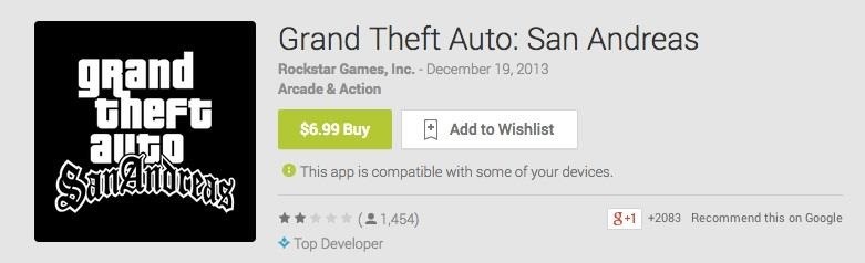 Grand Theft Auto: San Andreas Sucks Ass for Android... So Far