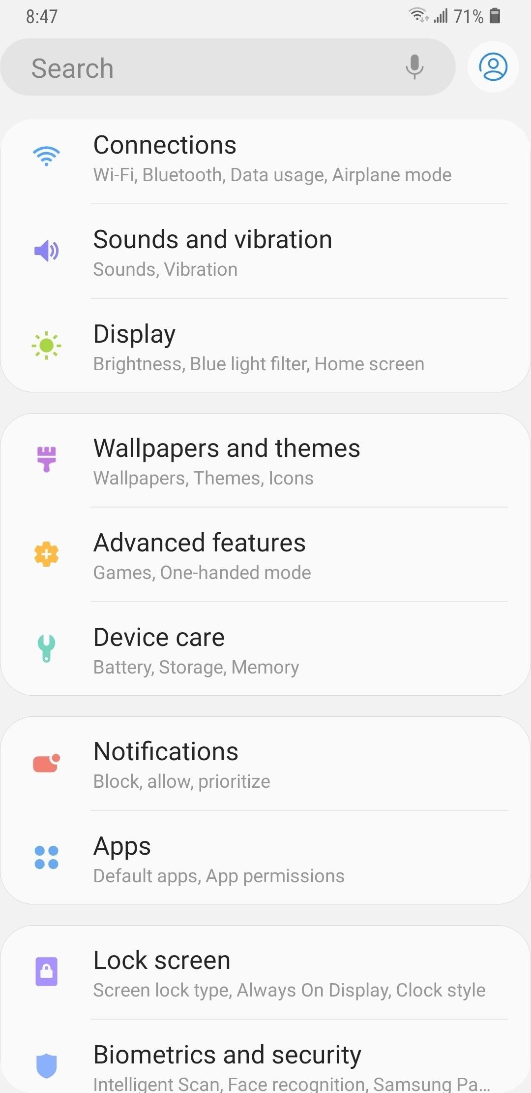 Here's What's New in the Settings Menu on Samsung's One UI