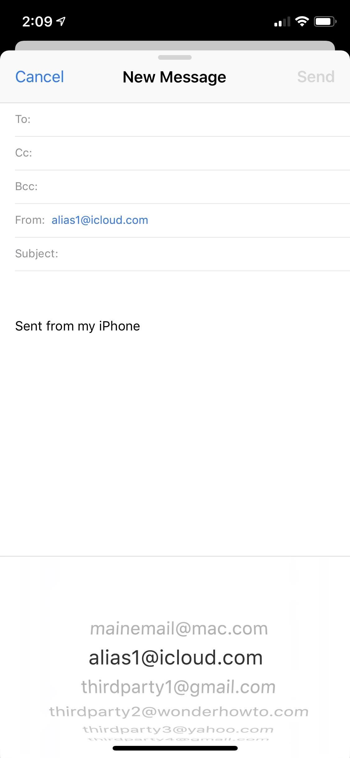 How to Hide @iCloud, @Me & Custom Aliases from Your Mail App's 'From' Field on Your iPhone