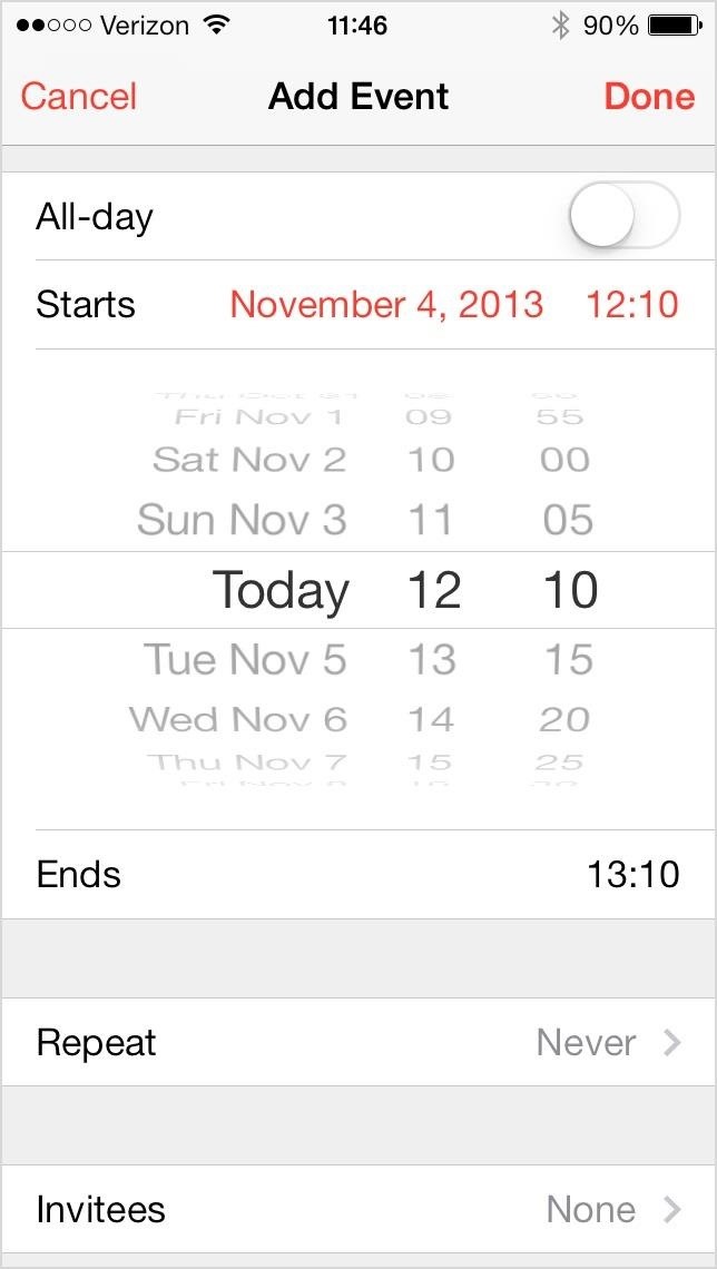 How to Increase Time Increments from 1 to 5 Minutes in the iOS 7 Calendar App