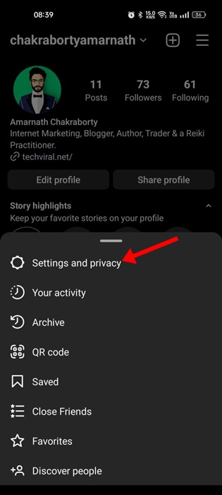 Settings and Privacy