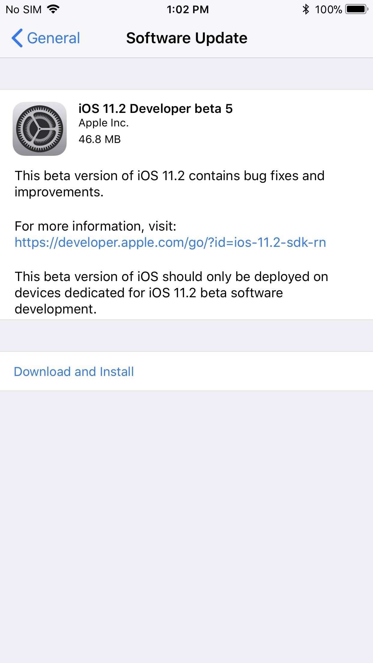 iOS 11.2 Beta 5 Released with Only More Under-the-Hood Improvements