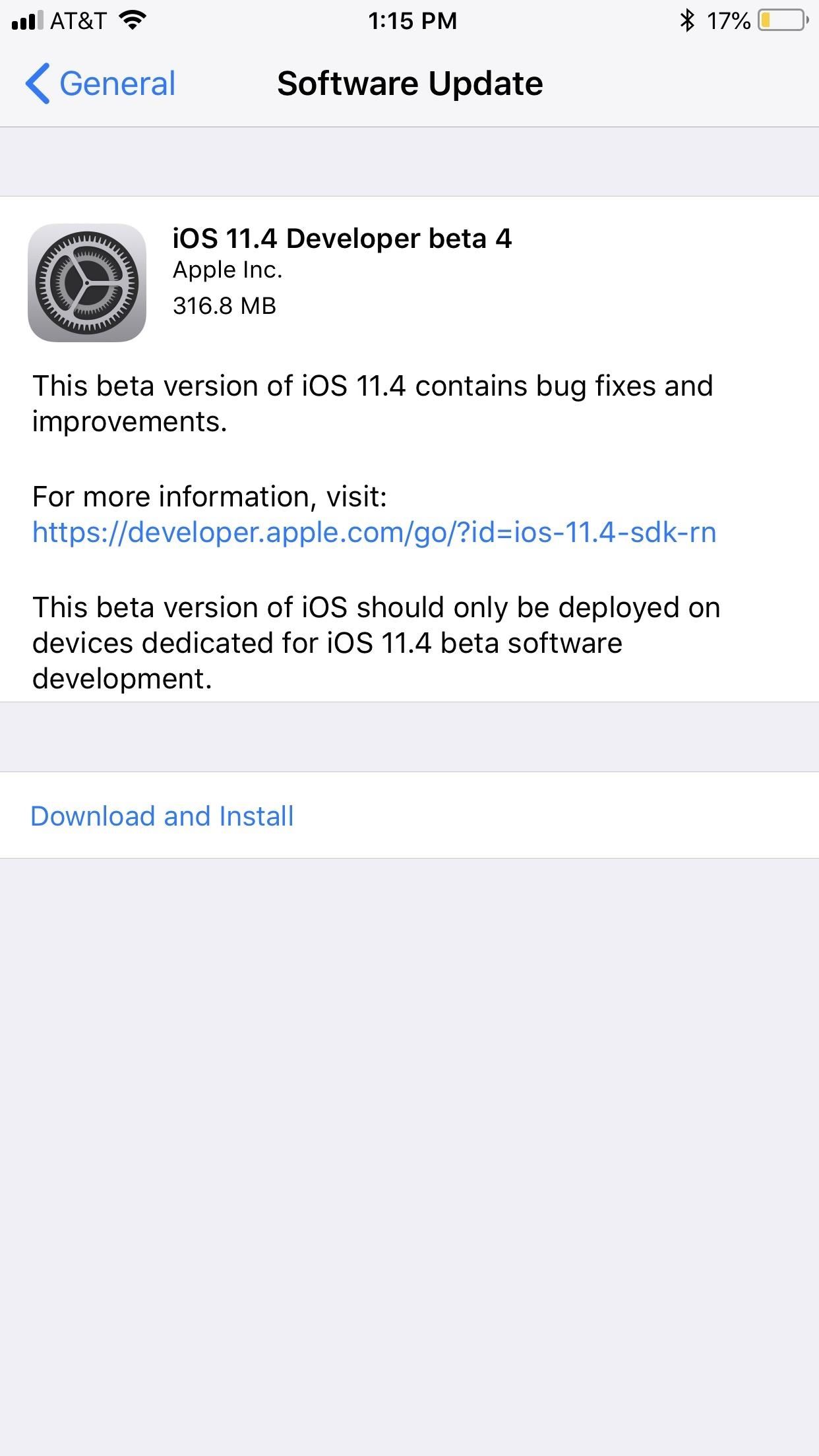 iOS 11.4 Beta 4 Released for iPhone with Mostly Under-the-Hood Improvements