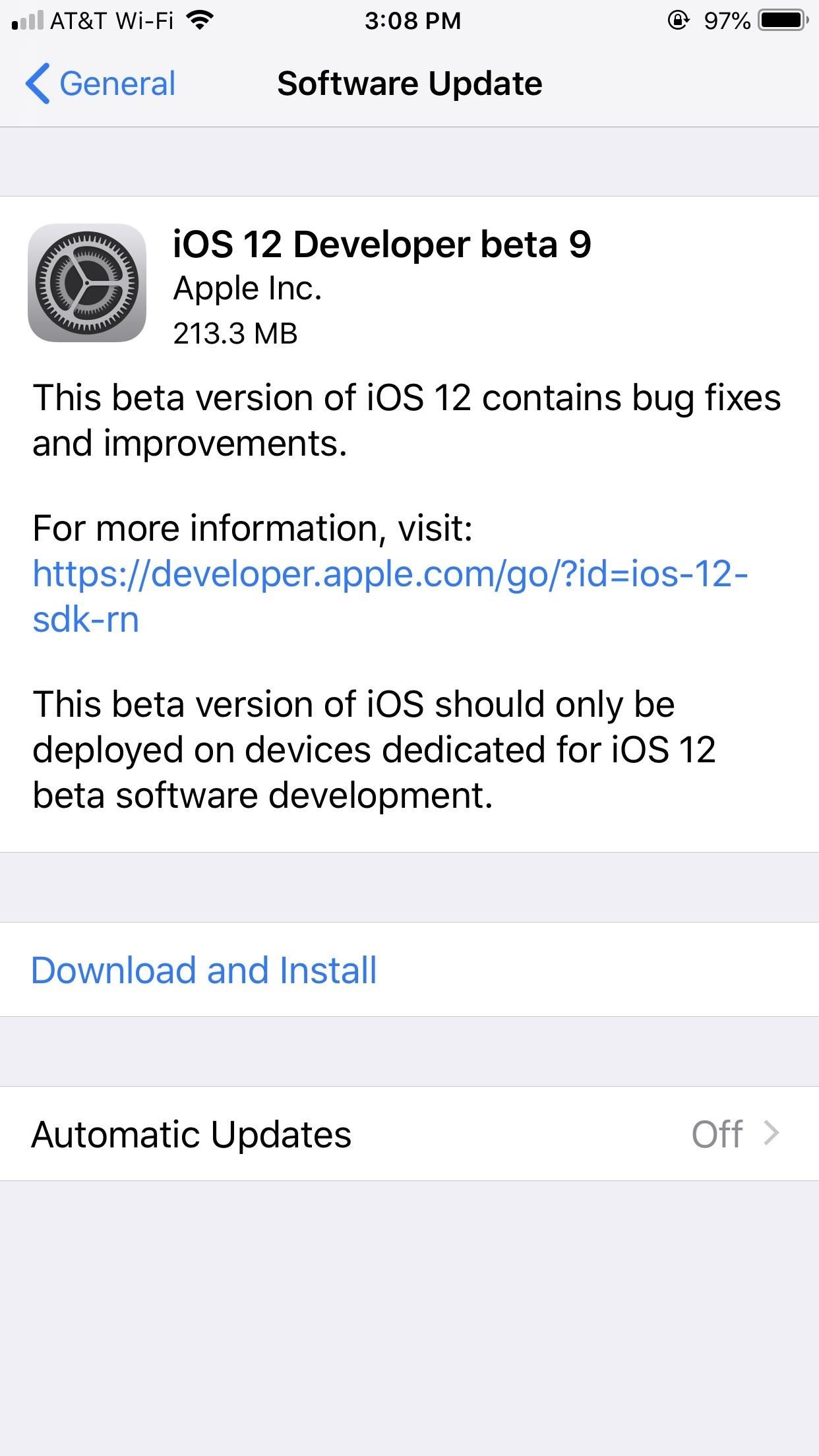 iOS 12 Beta 9 for iPhone Released to Apple Developers