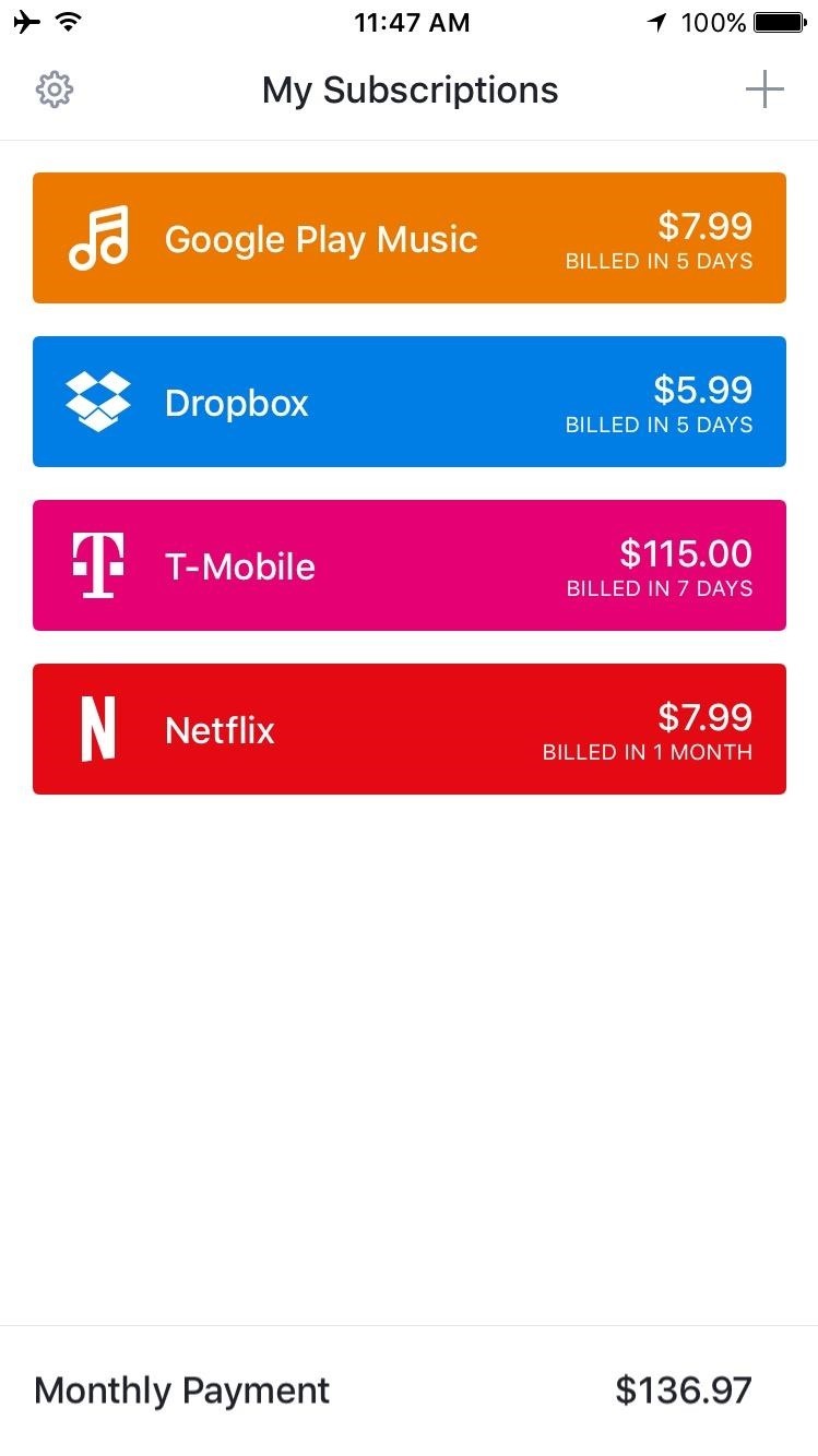 Keep Track of What You Spend on Spotify, Netflix, & Other Online Subscriptions Using Your iPhone