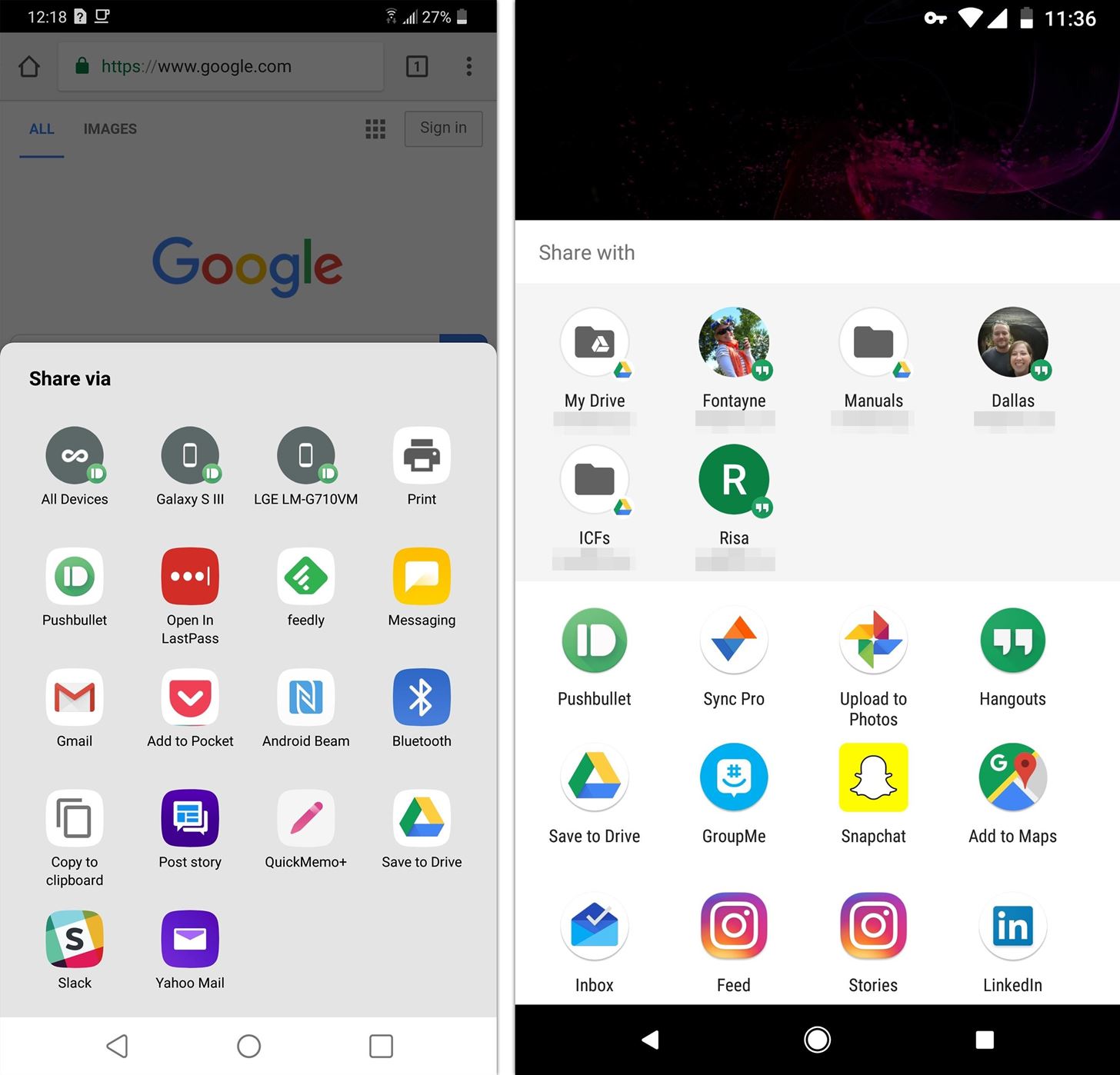 LG UX vs Stock Android — a Visual Comparison