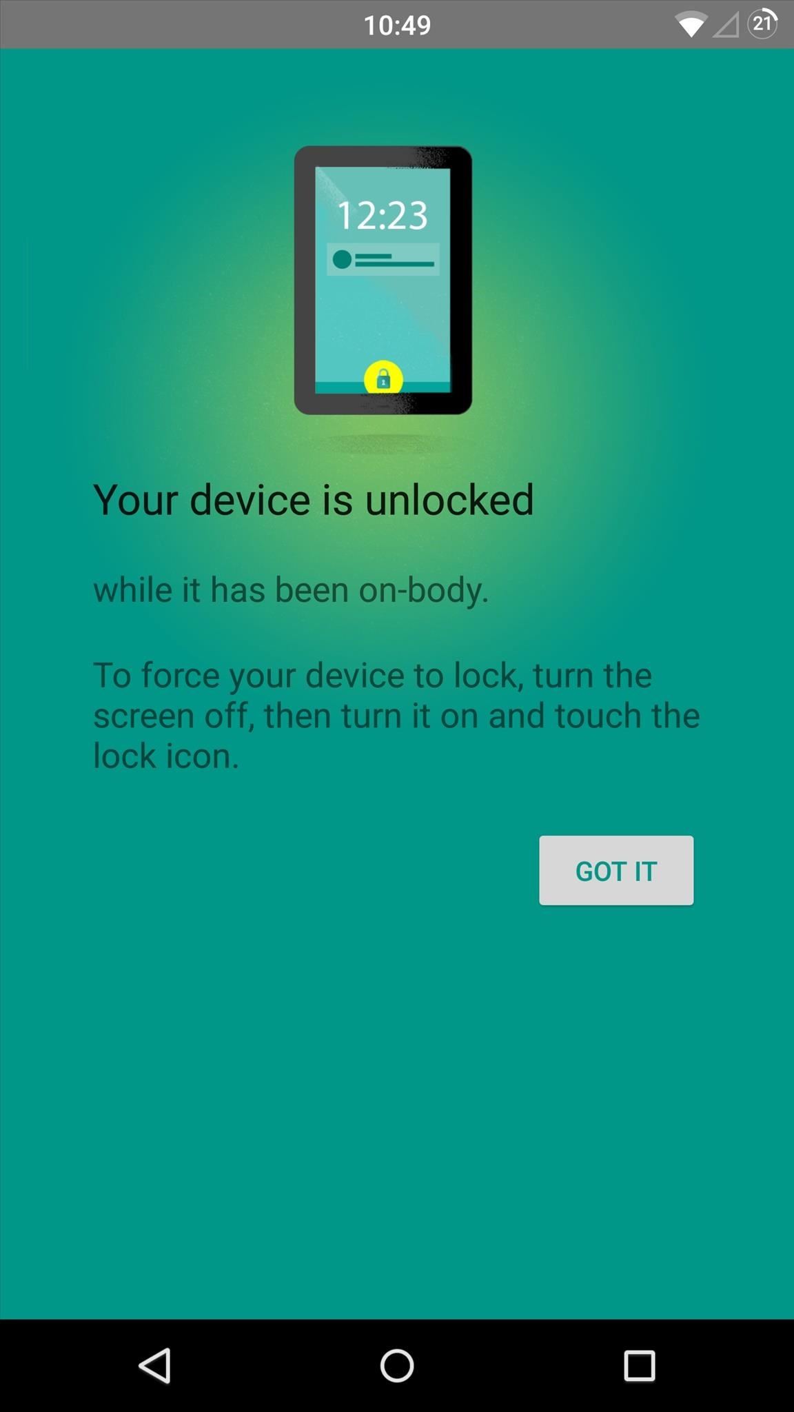 Lollipop's 'On-Body Detection' Smart Lock Keeps Your Android Unlocked While You’re Moving