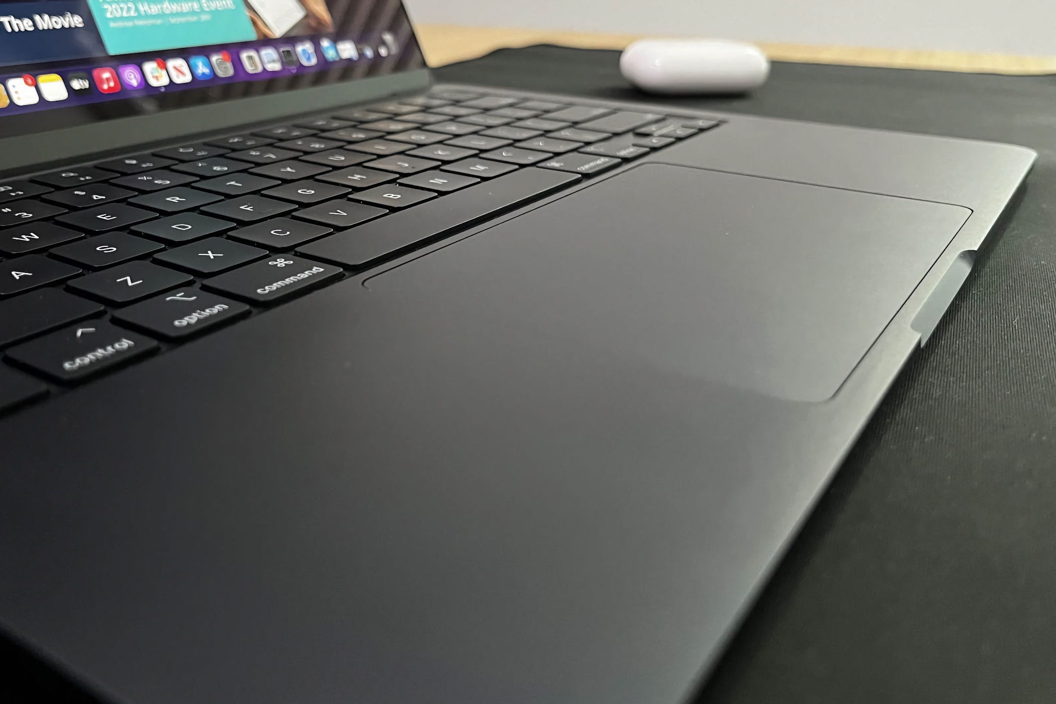 MacBook Air M2 keyboard and trackpad.