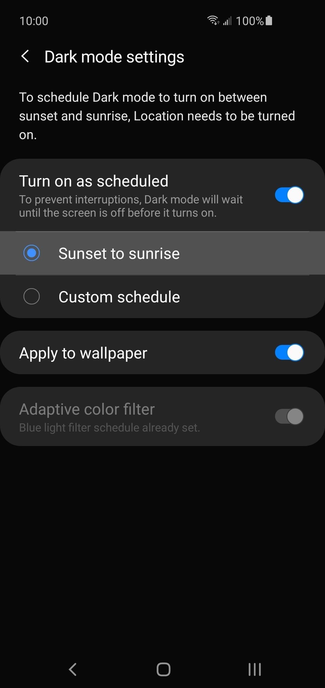 Make Android 10's Dark Mode Turn on Automatically at Sunset