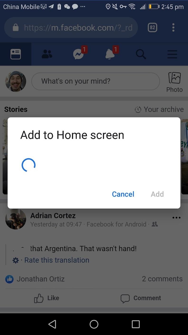 How to Make a Home Screen Icon That Opens the Facebook Website on Android