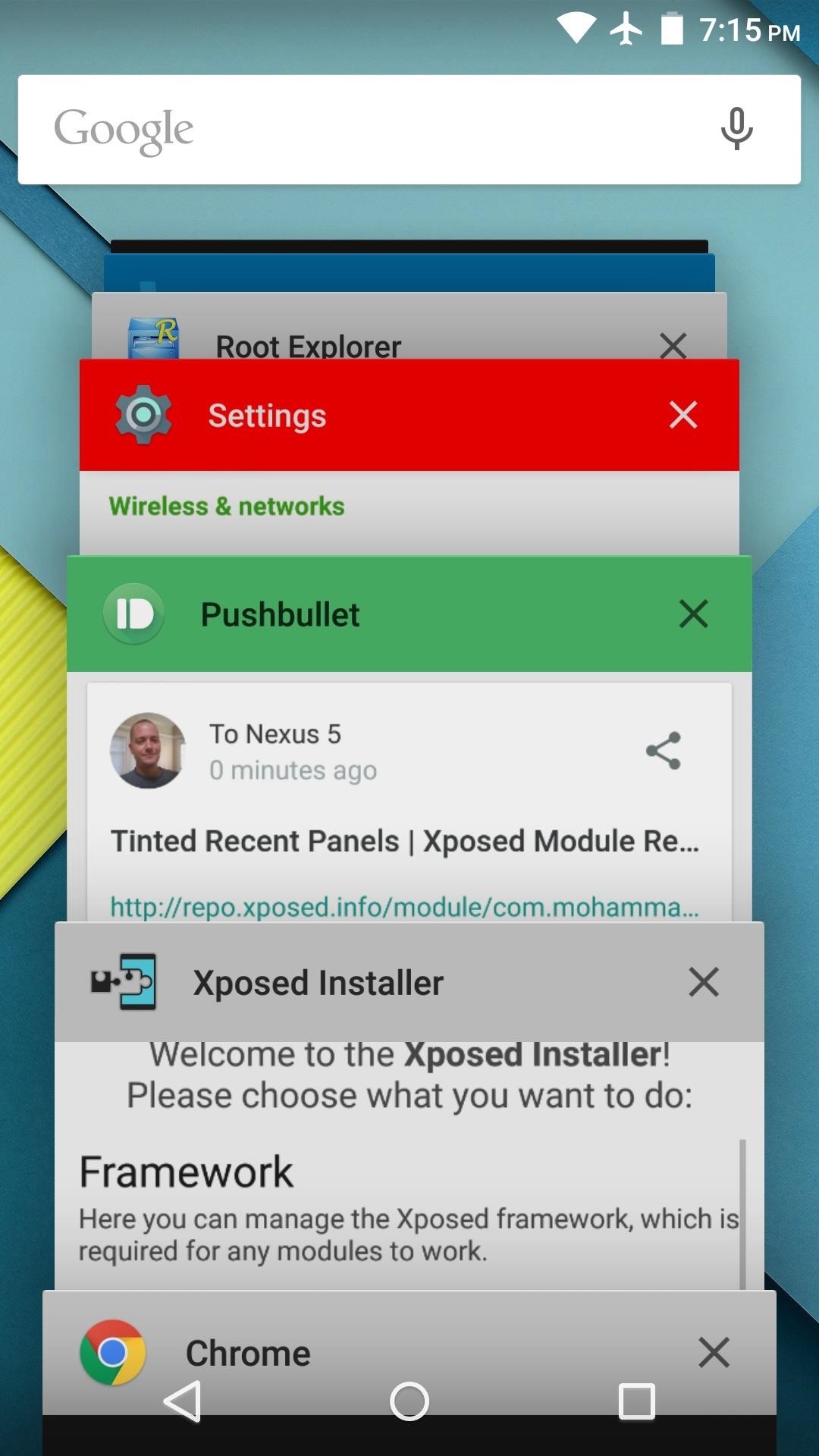 Make Lollipop's Overview Screen a Lot More Colorful by Tinting App Headers