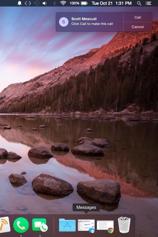 Make Phone Calls Right from Yosemite's Notification Center