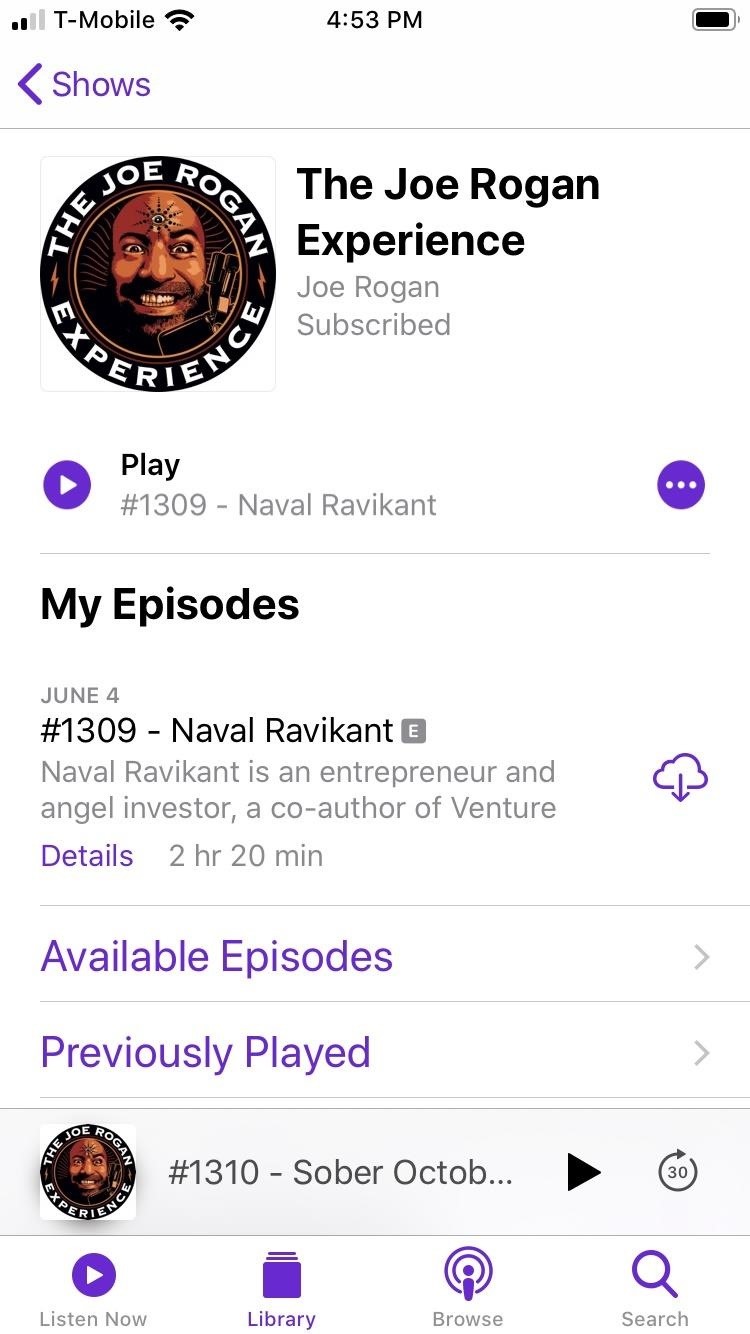 Mark Episodes As Played in Apple Podcasts to Remove Them from Your Up Next Queue