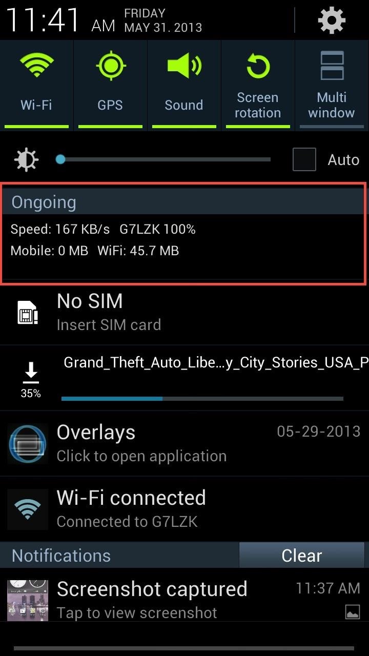 How to Monitor Cellular & Wi-Fi Data Speeds from Your Samsung Galaxy Note 2's Status Bar or Notification Tray