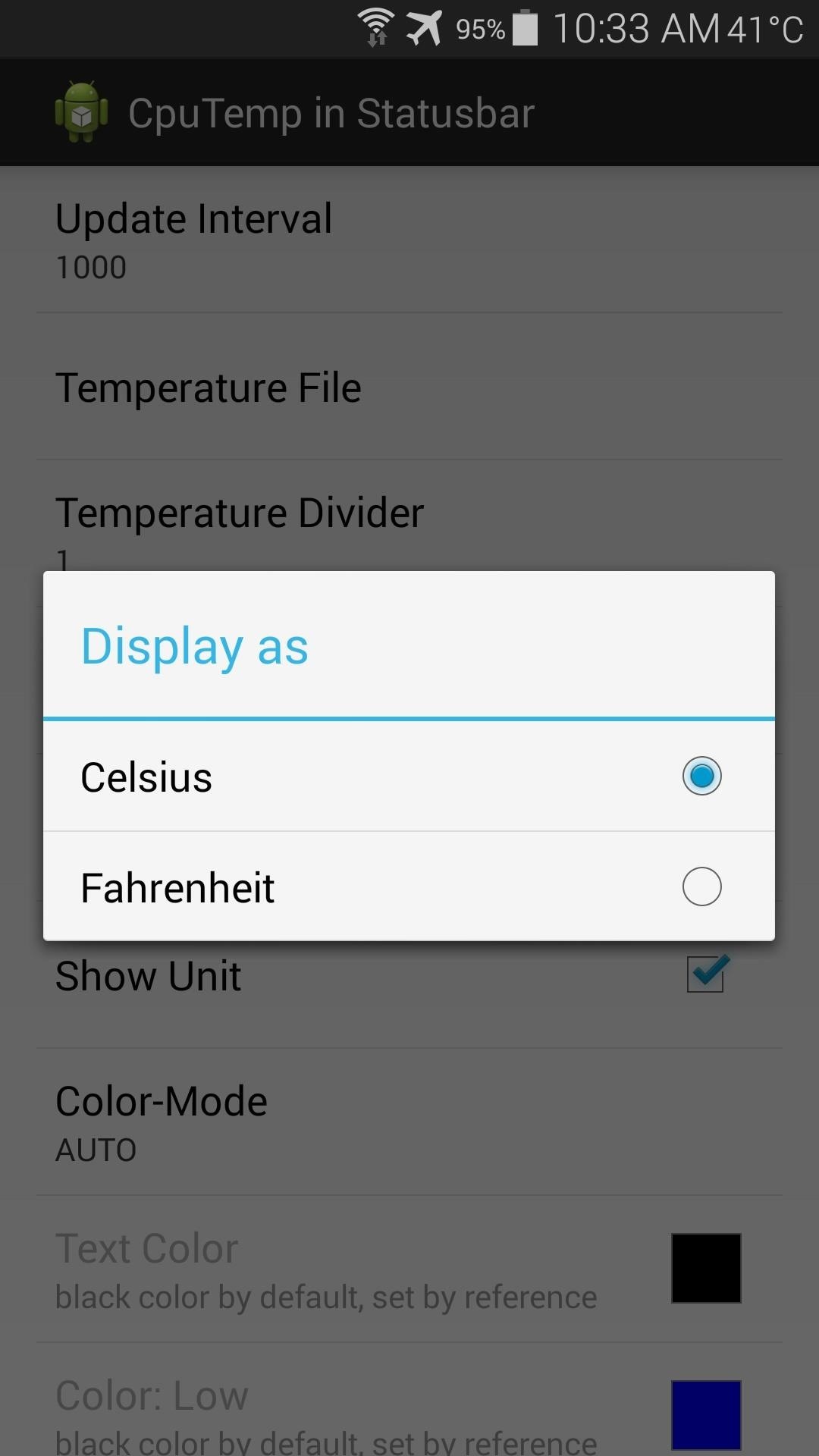 Monitor CPU Temperature from Android's Status Bar