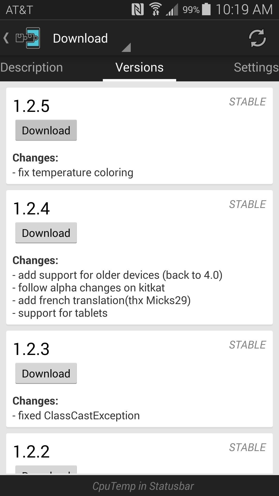 Monitor CPU Temperature from Android's Status Bar