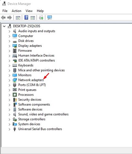 expand the Network adapters