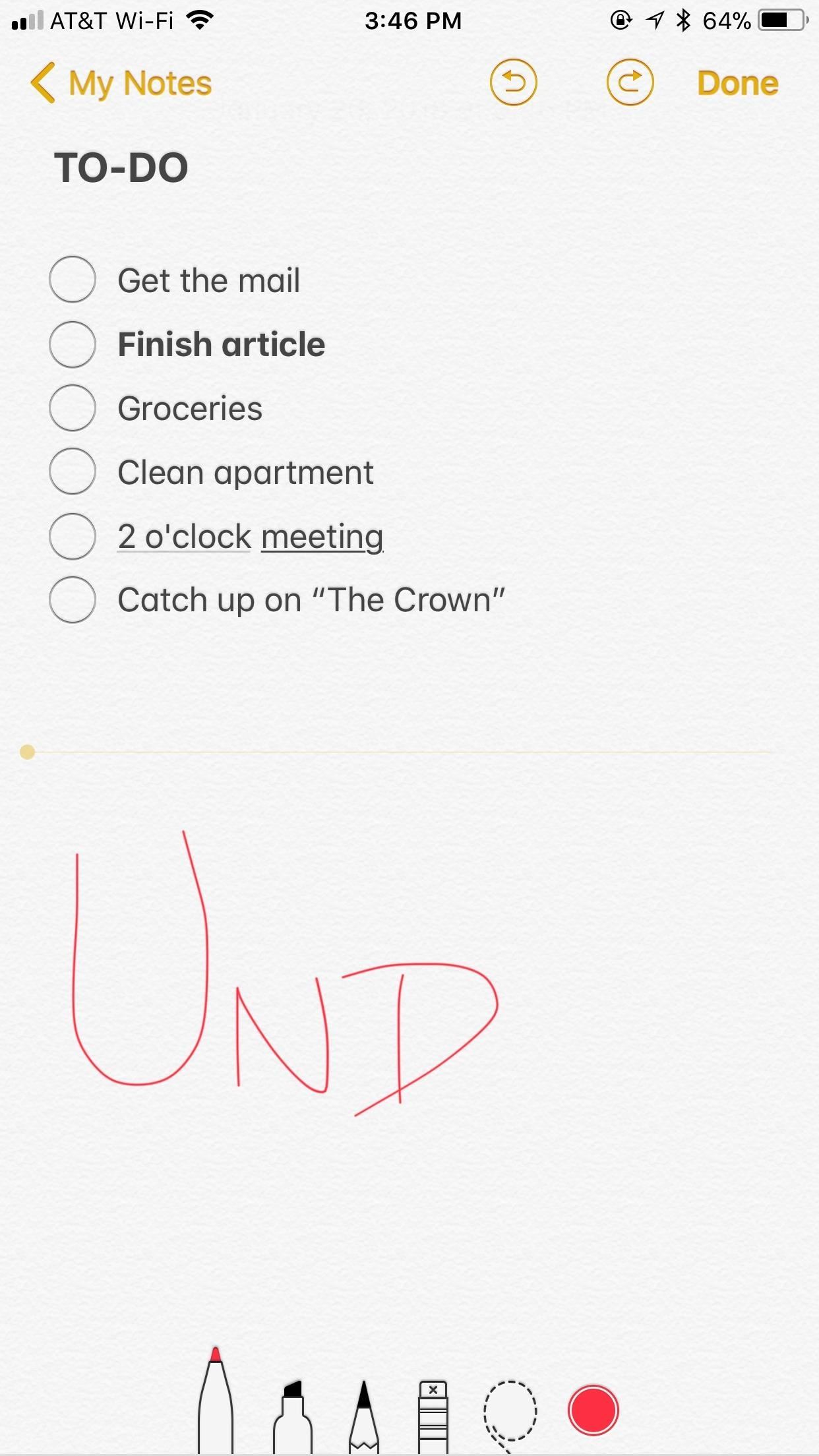 Notes 101: How to Undo Typing, Sketch Strokes, Deletions & More on Your iPhone