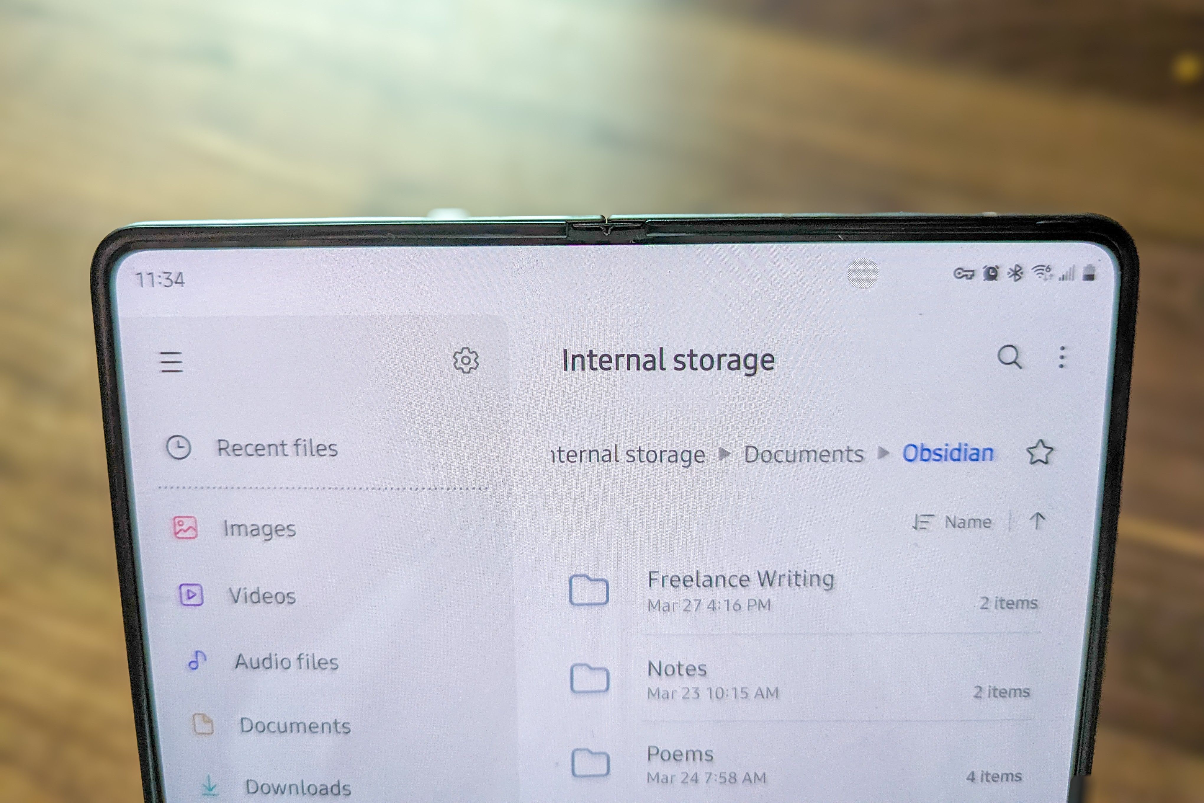 Obsidian folder in Samsung My Files