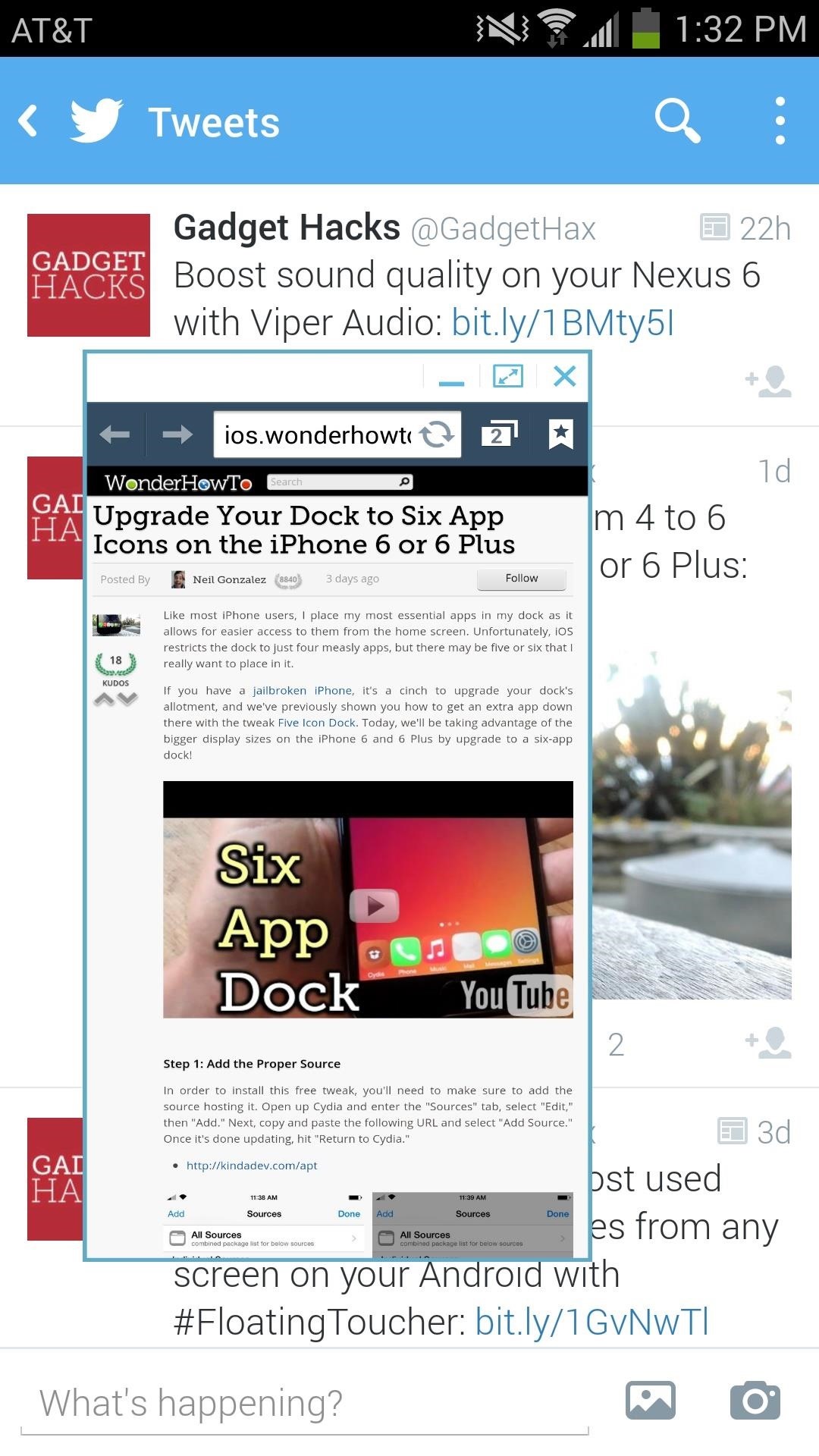 Open Links from Twitter & Other Apps into a Floating Browser on Samsung Galaxy Devices