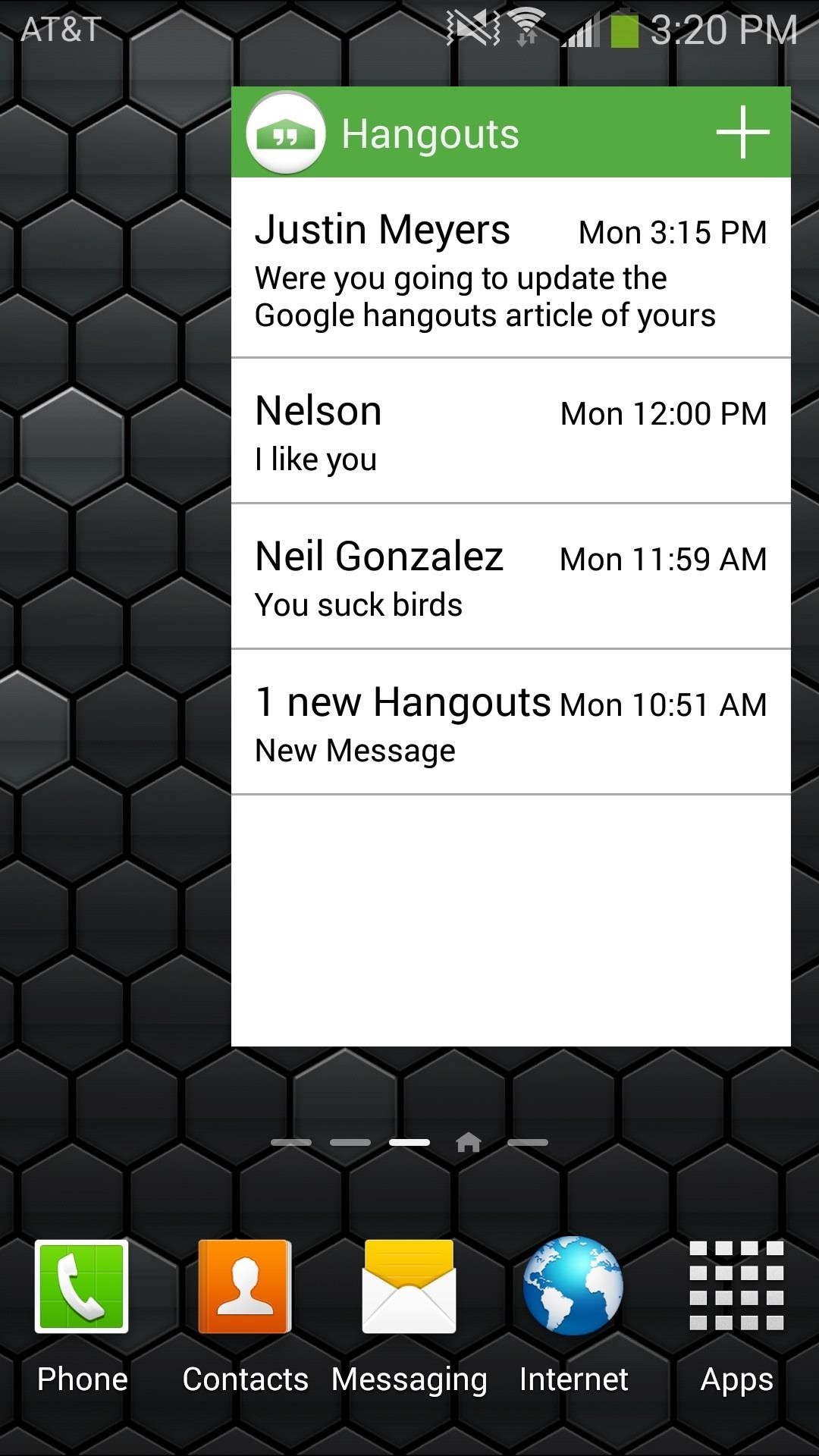 How to Preview New Google Hangout Messages from the Home Screen on Your Galaxy Note 3