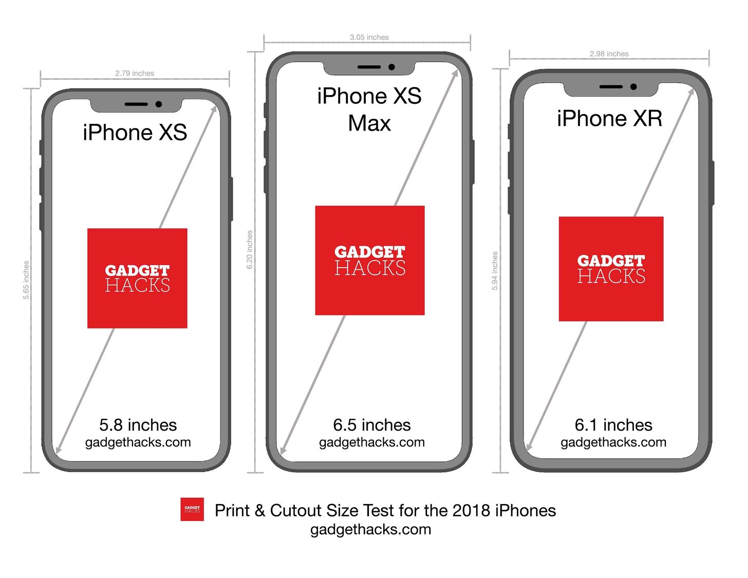 Print These iPhone XR, XS & XS Max Cutouts to See Which Size Is Right for You