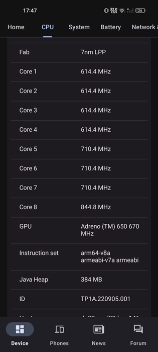 phone's processor