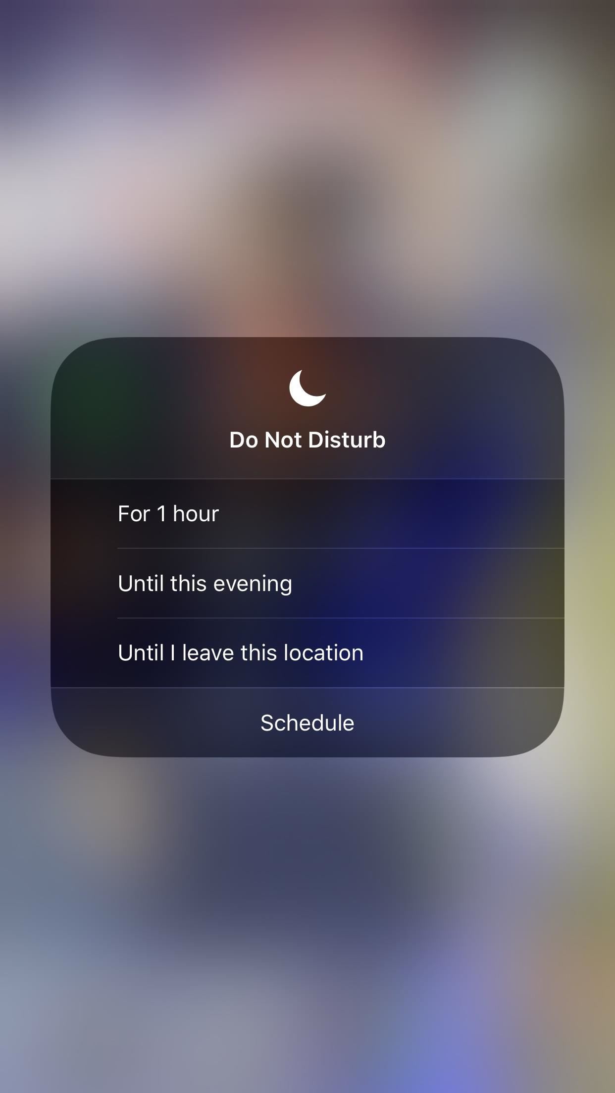 Quickly Turn on 'Do Not Disturb' in iOS 12 Until You Change Locations