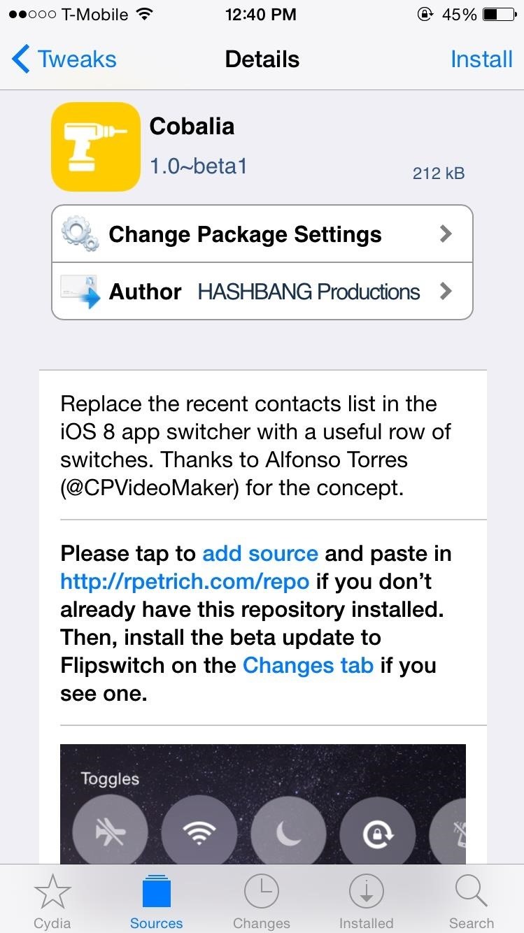 Replace Contacts in Your iPhone's App Switcher with System Toggles