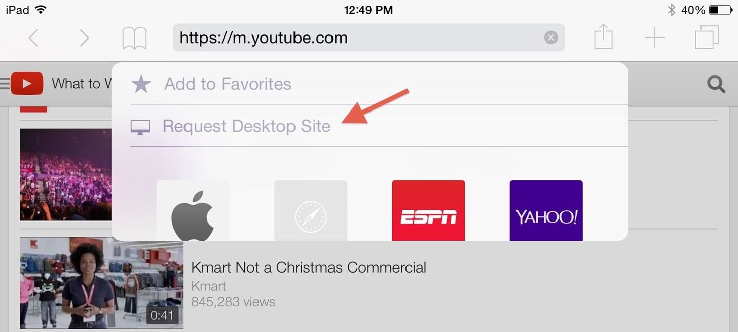 How to Request Desktop Versions of Mobile Websites in iOS 8