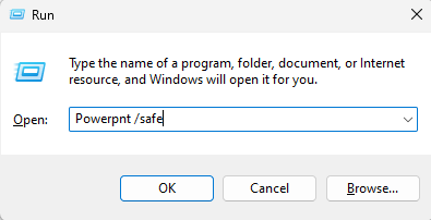 Run PowerPoint in Safe Mode