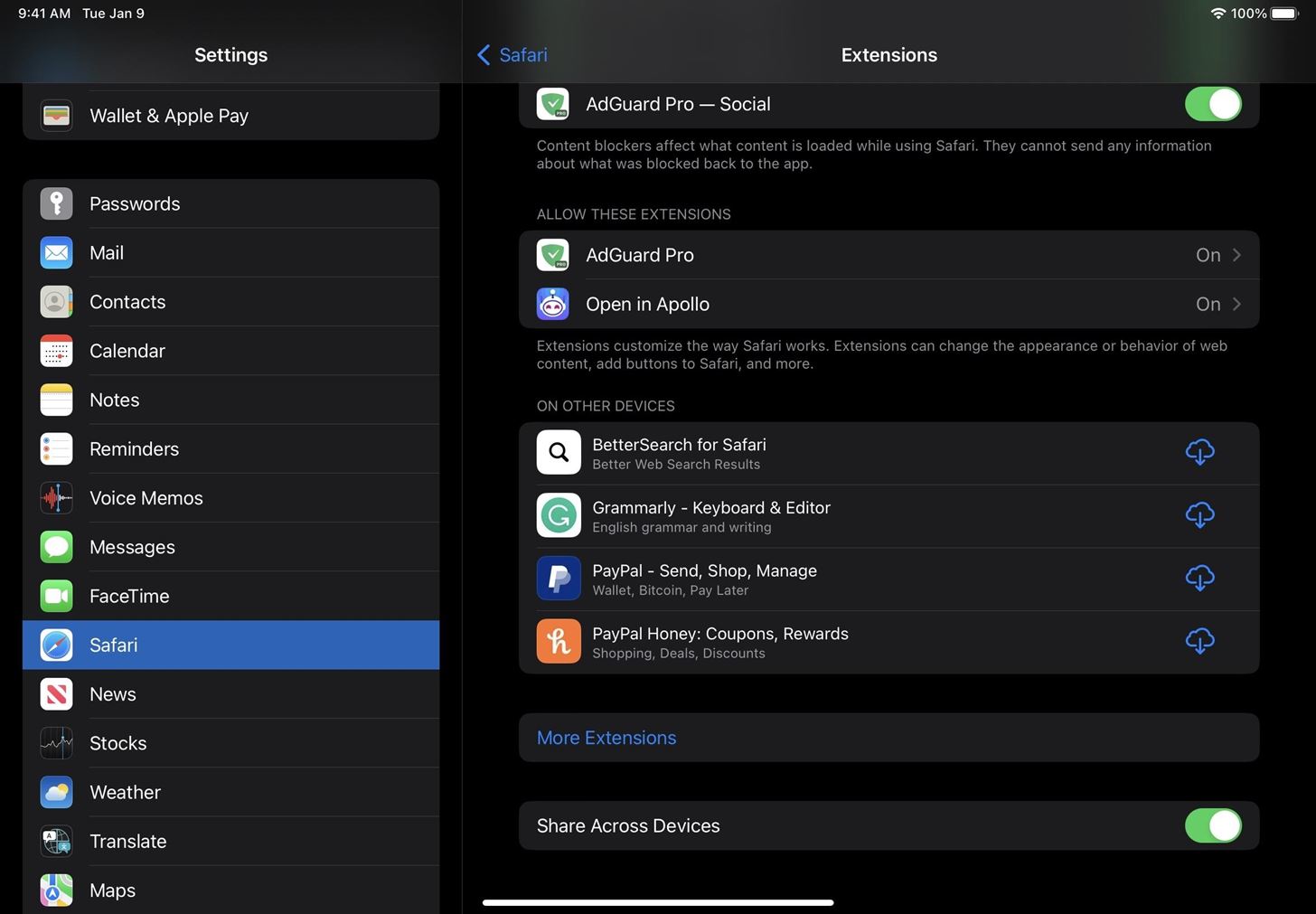 Safari Now Lets You Sync and Manage All Your Web Extensions Across Your iPhone, iPad, and Mac