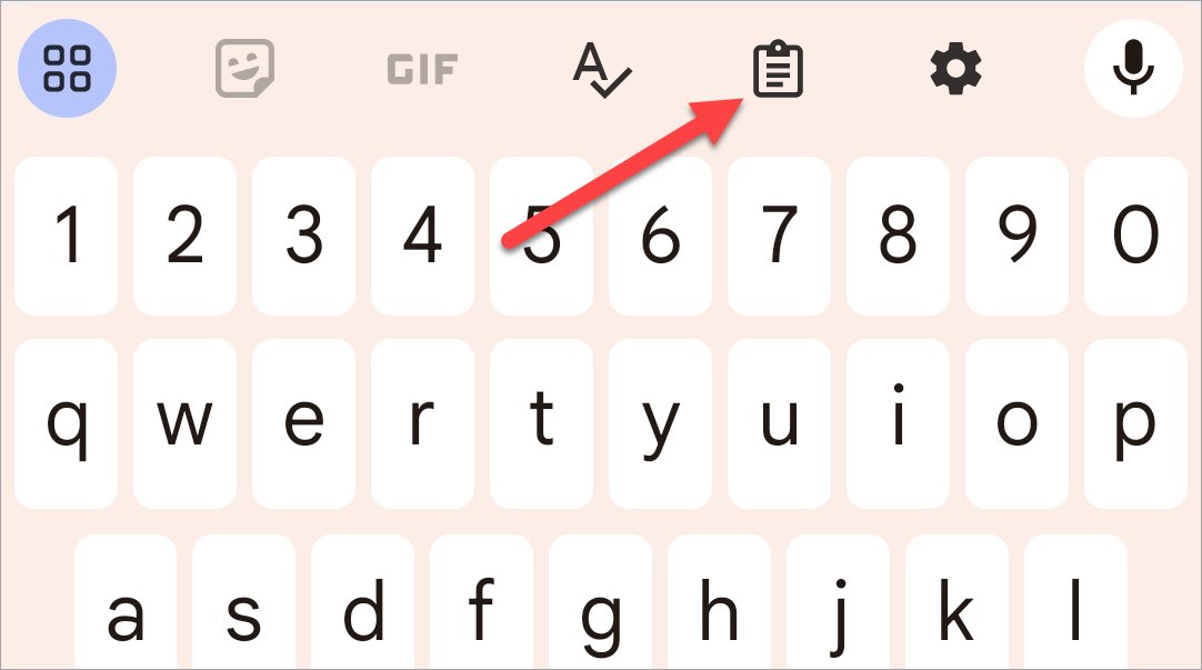 Clipboard icon on Gboard.