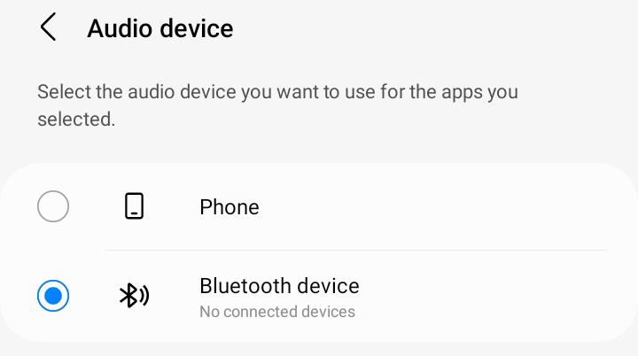 Select audio device for separate app sound