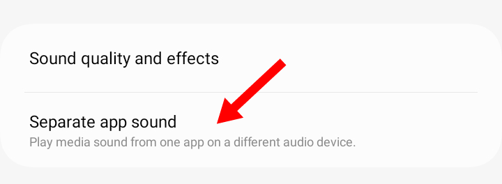 Separate App Sound tab in sounds and vibrations settings