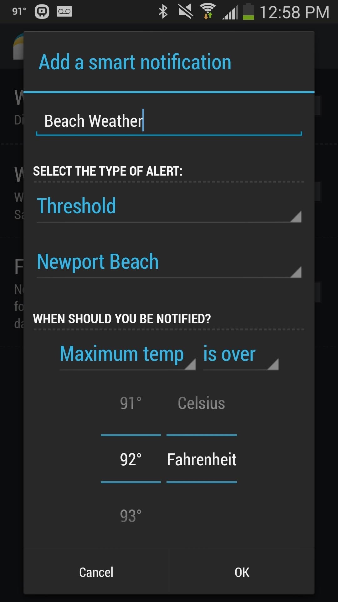 How to Set Up Weather Alerts for Perfect Beach Temperatures on Your Galaxy Note 3