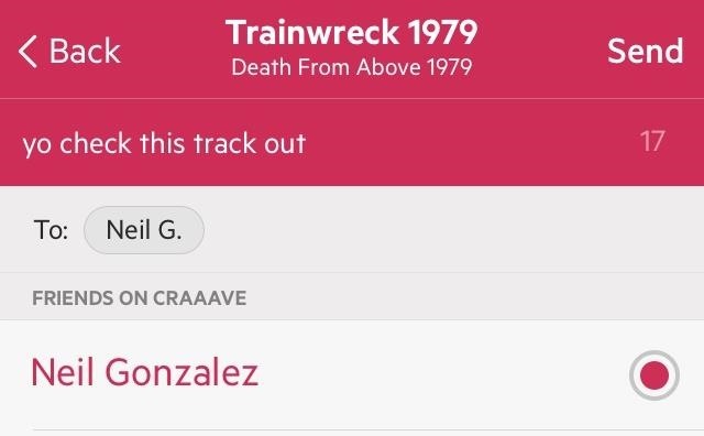 Share Songs from Any Music Service on Your iPhone to Anyone Using Craaave for iOS