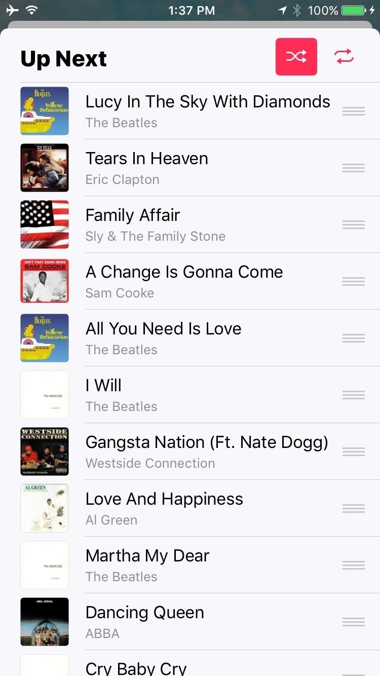 How to Shuffle All Songs in Apple's Music App in iOS 10