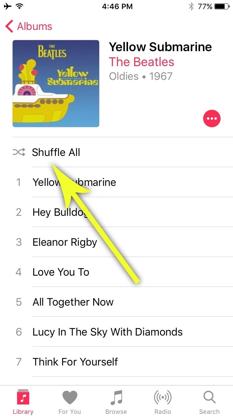 How to Shuffle All Songs in Apple's Music App in iOS 10