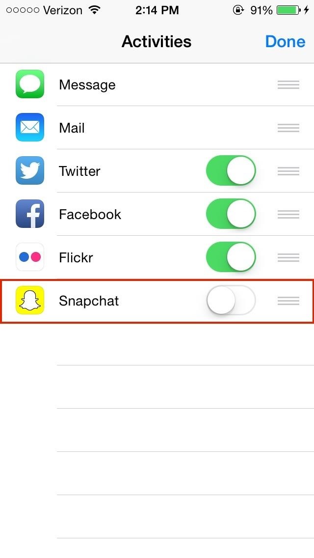 How to Snapchat Directly from Your Photos App on iOS 8