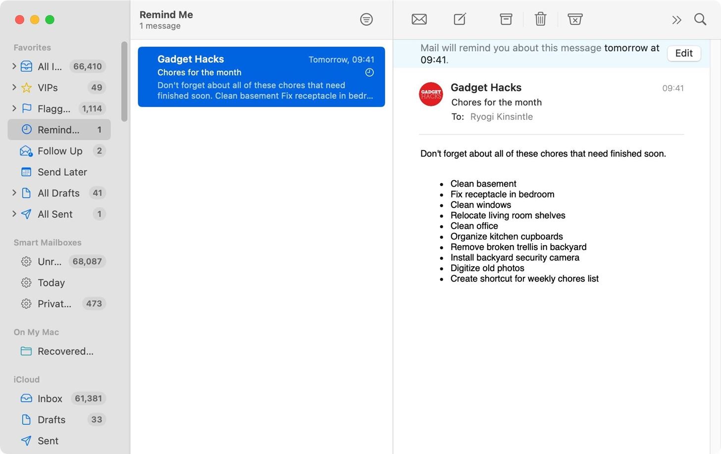 Snooze Emails in Apple's Mail App So You Don't Forget to Check Them Out Later